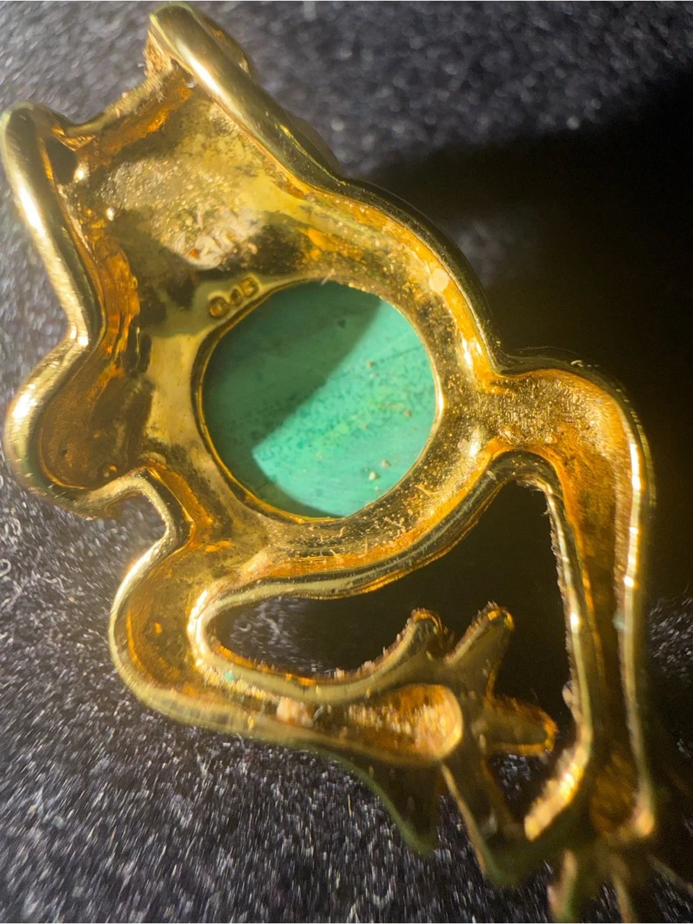 Gold-Tone Turtle Pendant with Turquoise Inlay - Pets Reptile Accent